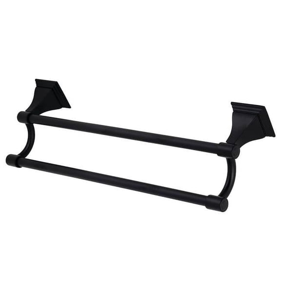 Kingston Brass Monarch 18-Inch Dual Towel Bar In Matte Black Finish BAH612318MB