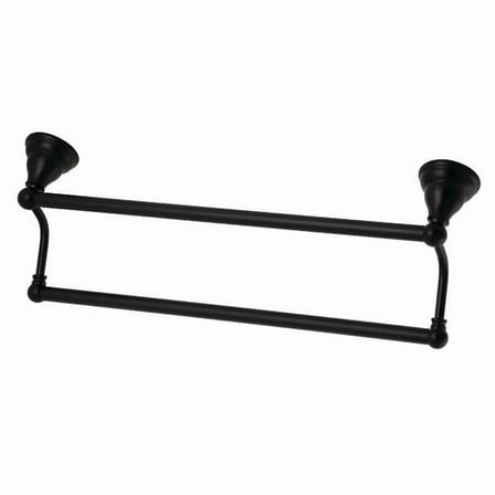 Kingston Brass BA556318MB 18 in. Royale Dual Towel Bar, Matte Black