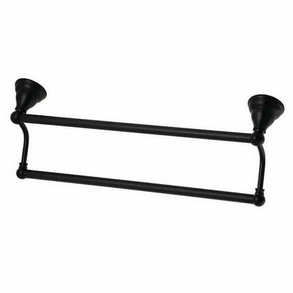 Kingston Brass BA556318MB 18 in. Royale Dual Towel Bar, Matte Black