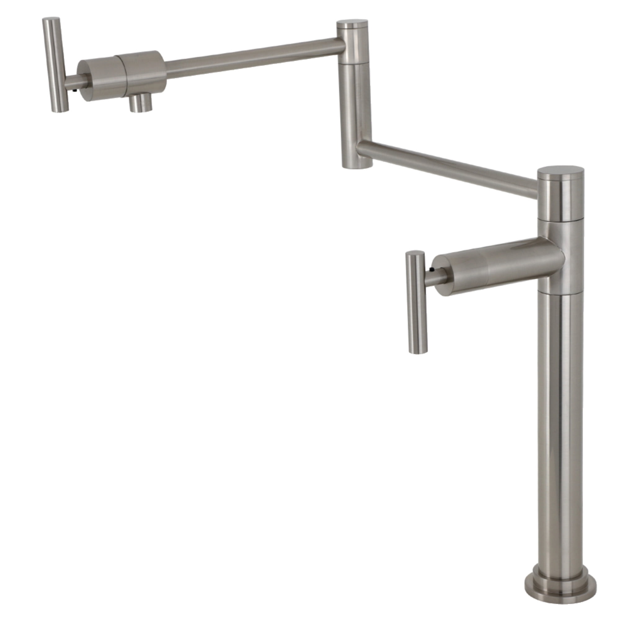 Kingston Brass KS4708CML Manhattan Deck Mount Pot Filler Faucet, Brushed Nickel