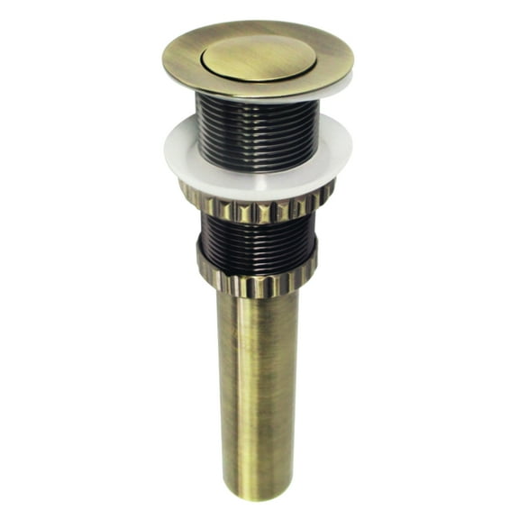 Kingston Brass EV8413 Coronet Brass Push Pop-Up Bathroom Sink Drain in Antique Brass