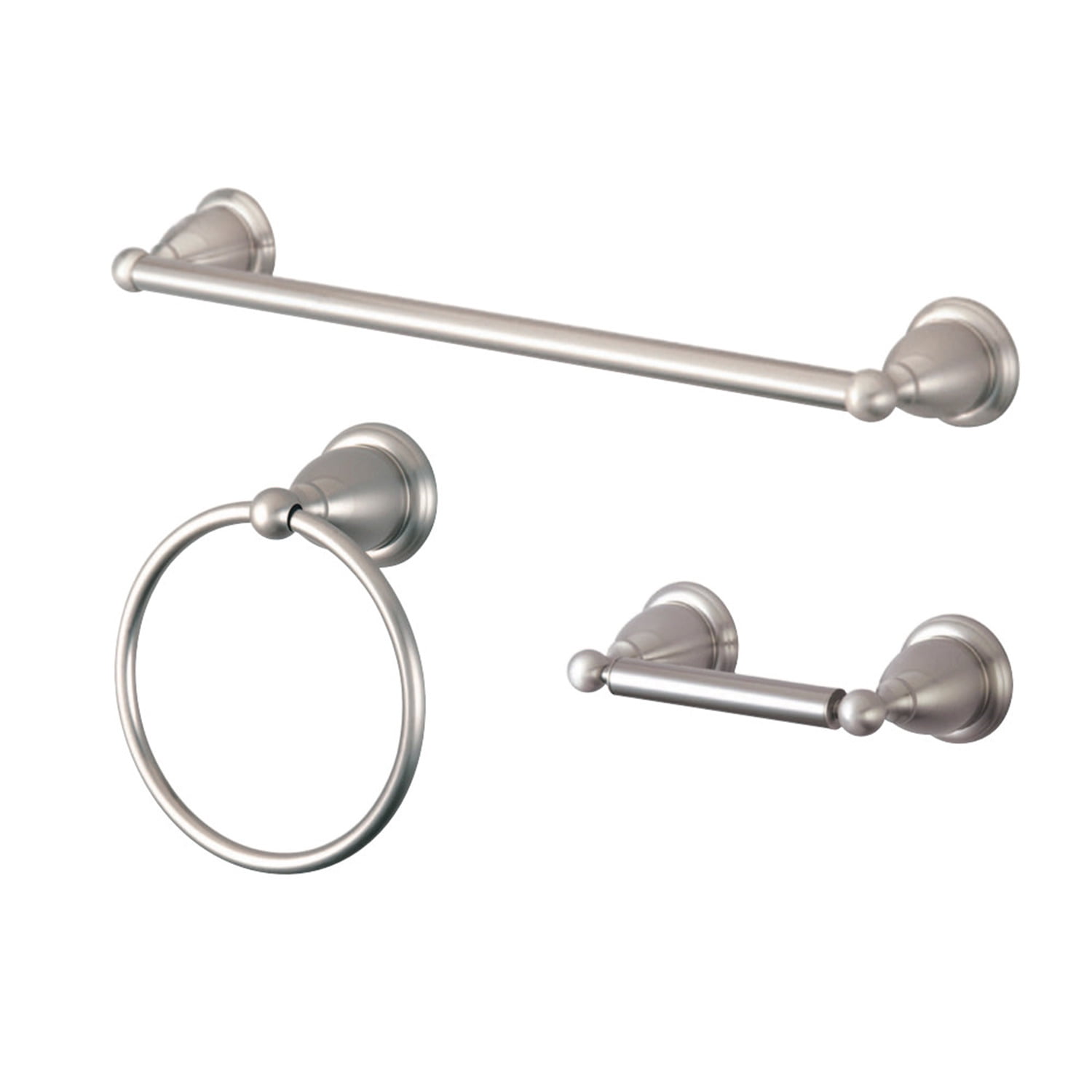 Brushed Nickel Heritage 3-Piece Bathroom Hardware Set