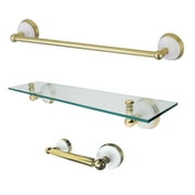 Kingston Brass BAK111289PB Victorian 3-Piece Bathroom Hardware, Polished Brass