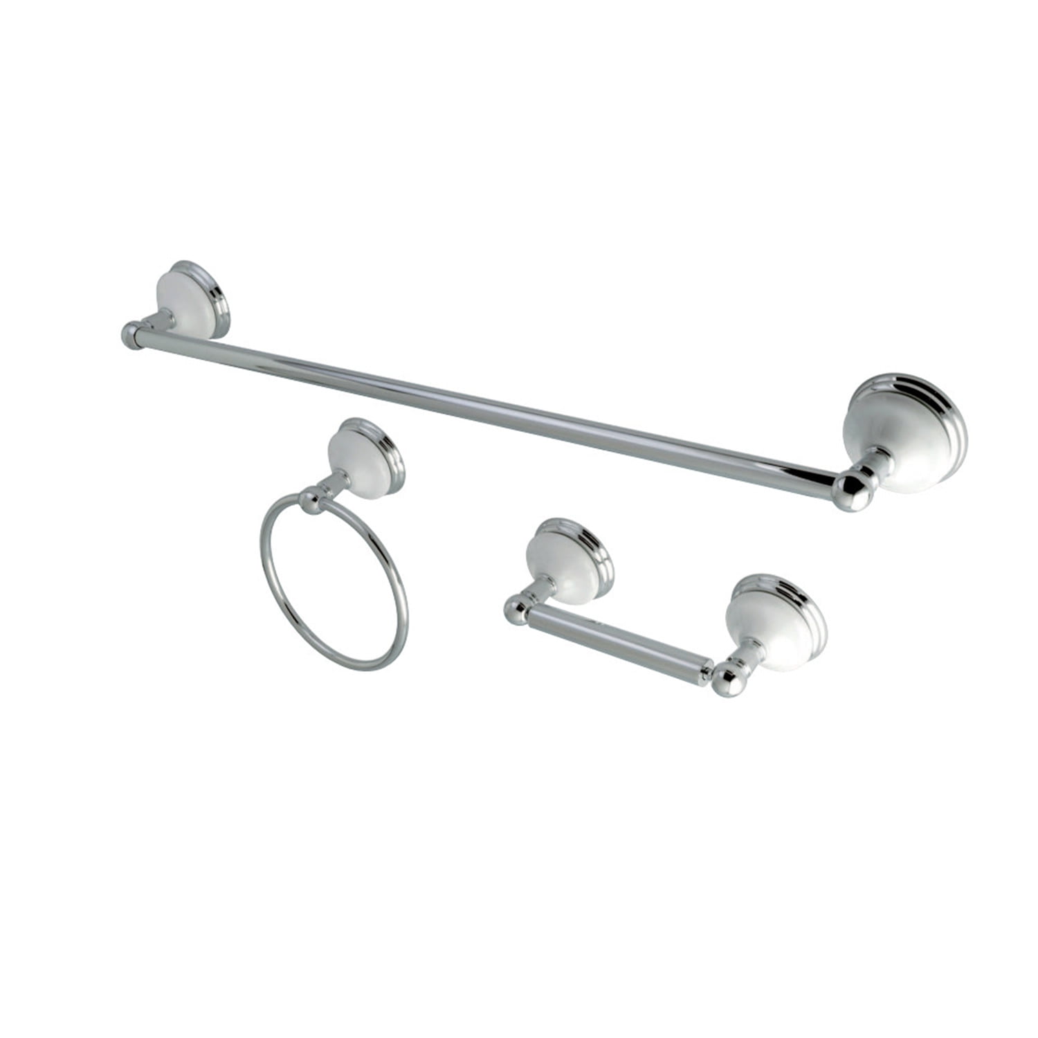 Victorian Polished Chrome 3-Piece Bathroom Hardware Set