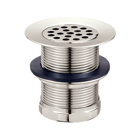 Kingston Brass KBU1006 Seattle 2-Inch Brass Grid Bar/Utility Sink Basket Strainer in Polished Nickel