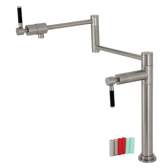 Kingston Brass KS4708DKL Kaiser Deck Mount Pot Filler Faucet, Brushed Nickel