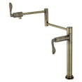 thumbnail image 1 of Kingston Brass KS4703DFL NuWave Deck Mount Pot Filler Faucet, Antique Brass, 1 of 8
