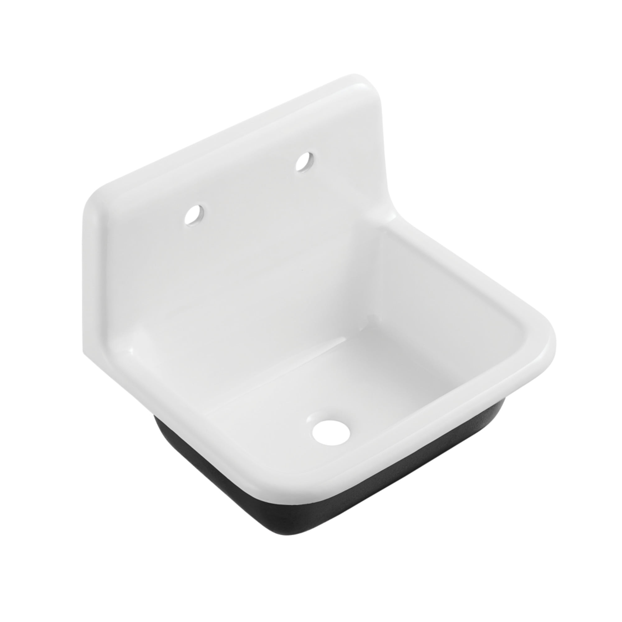 Gourmetier GCLWS22187 Petra Galley 22" x 18" Cast Iron Wall Mount Utility Sink, White