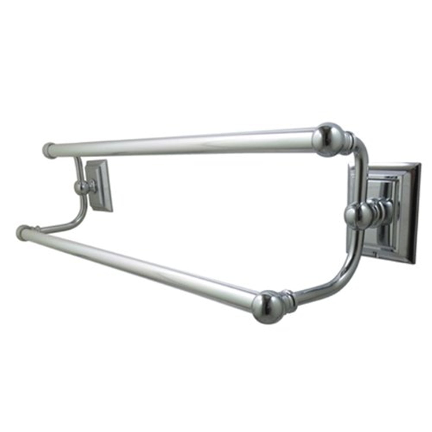 Polished Chrome 24-Inch Dual Wall Mounted Towel Bar