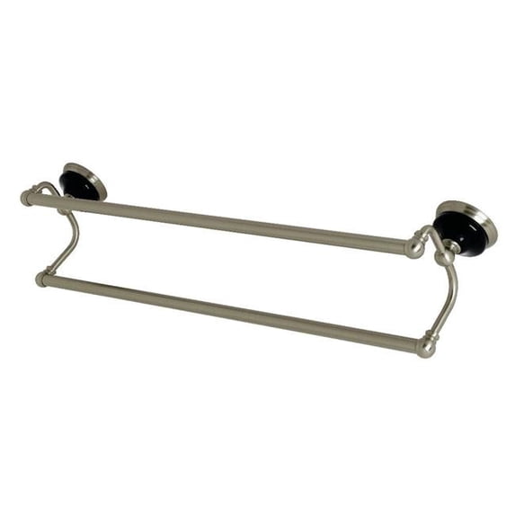 Kingston Brass BA9113BN 24 in. Water Onyx Dual Towel Bar, Brushed Nickel