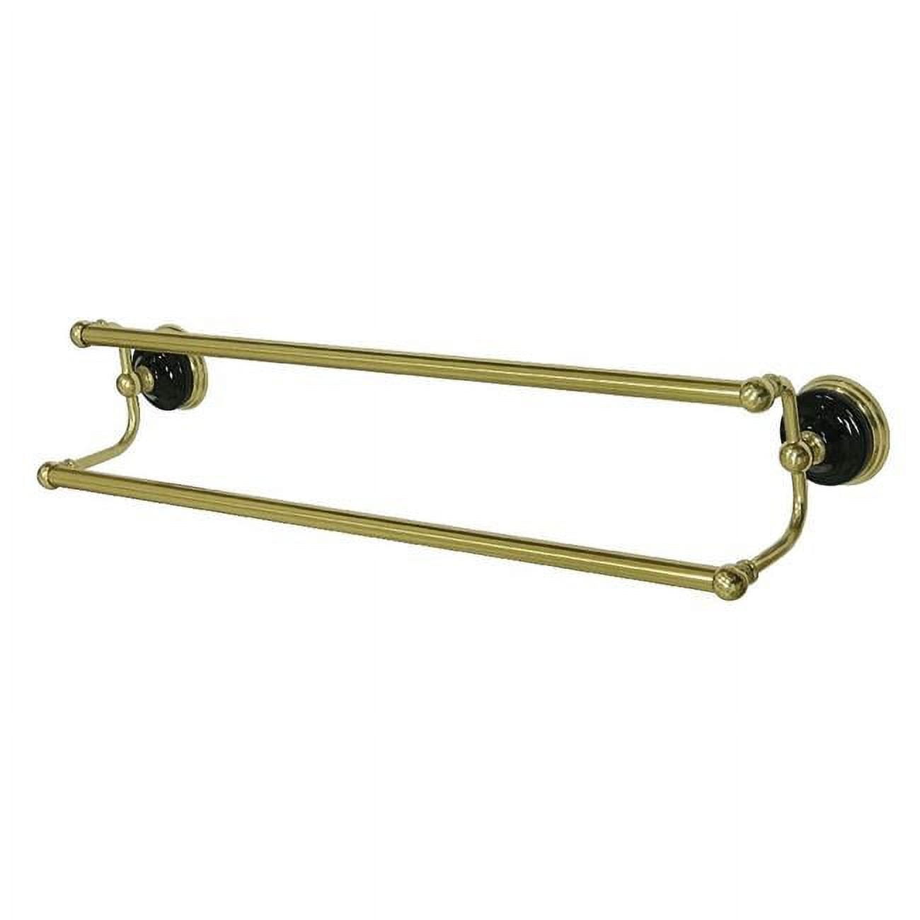 Polished Brass 24-Inch Dual Wall Mounted Towel Bar