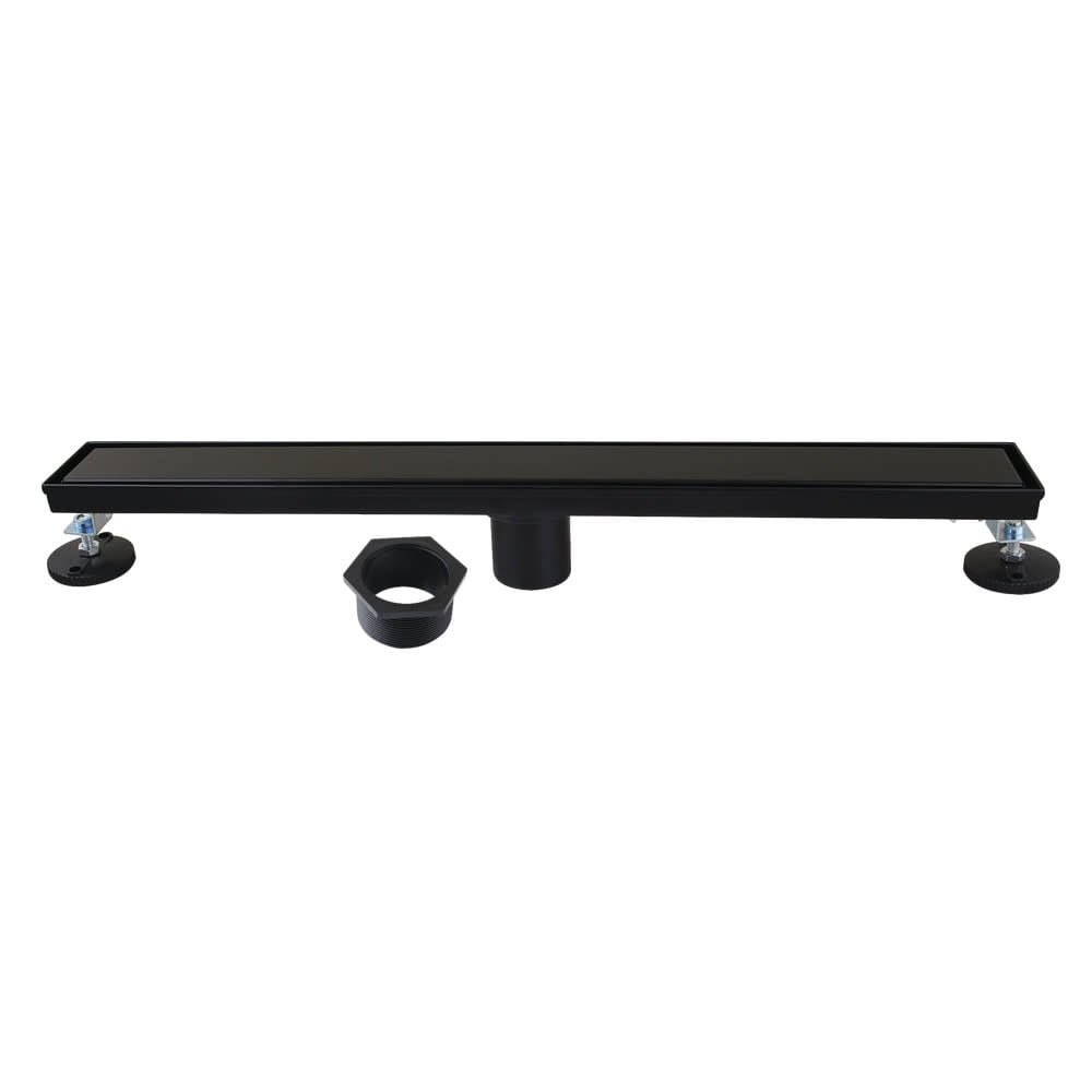 Matte Black 24-Inch Stainless Steel Linear Shower Drain