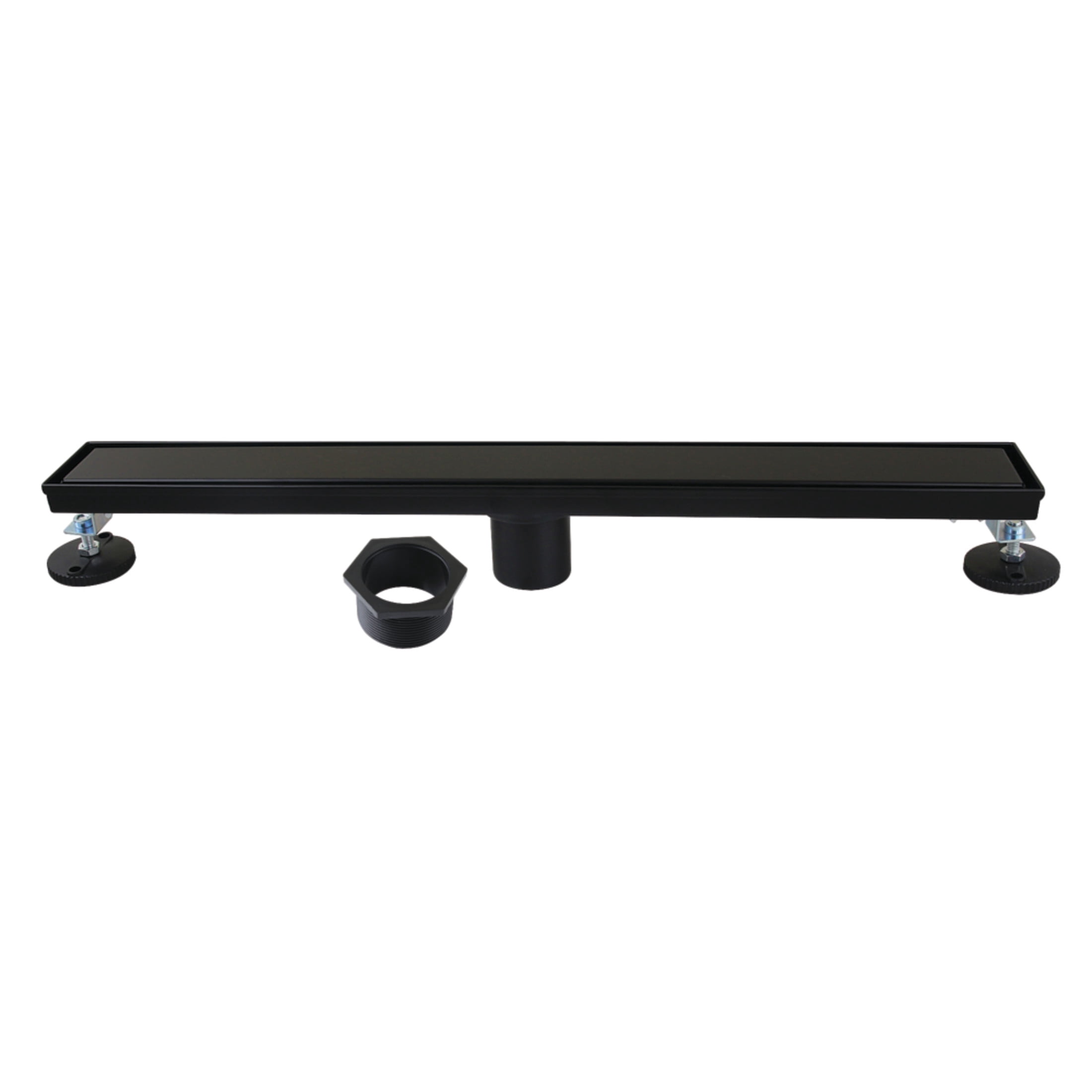 Kingston BSF2420 Watercourse 24-Inch Stainless Steel Linear Shower Drain with Reversible Tile Insert and Flat Grate in Matte Black