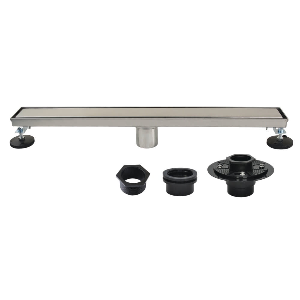 24-Inch Brushed Nickel Stainless Steel Linear Shower Drain with Flange
