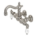 thumbnail image 1 of Kingston Brass CA1003T8 Heritage 3-3/8" Tub Wall Mount Clawfoot Tub Faucet, Brushed Nickel, 1 of 4