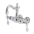 thumbnail image 1 of Kingston Brass CA1002T1 Heritage 3-3/8" Tub Wall Mount Clawfoot Tub Faucet, Polished Chrome, 1 of 4