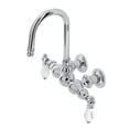 thumbnail image 1 of Kingston Brass CA4T1 Vintage 3-3/8" Tub Wall Mount Clawfoot Tub Faucet, Polished Chrome, 1 of 4