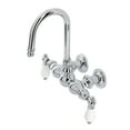 thumbnail image 1 of Kingston Brass CA6T1 Vintage 3-3/8" Tub Wall Mount Clawfoot Tub Faucet, Polished Chrome, 1 of 4