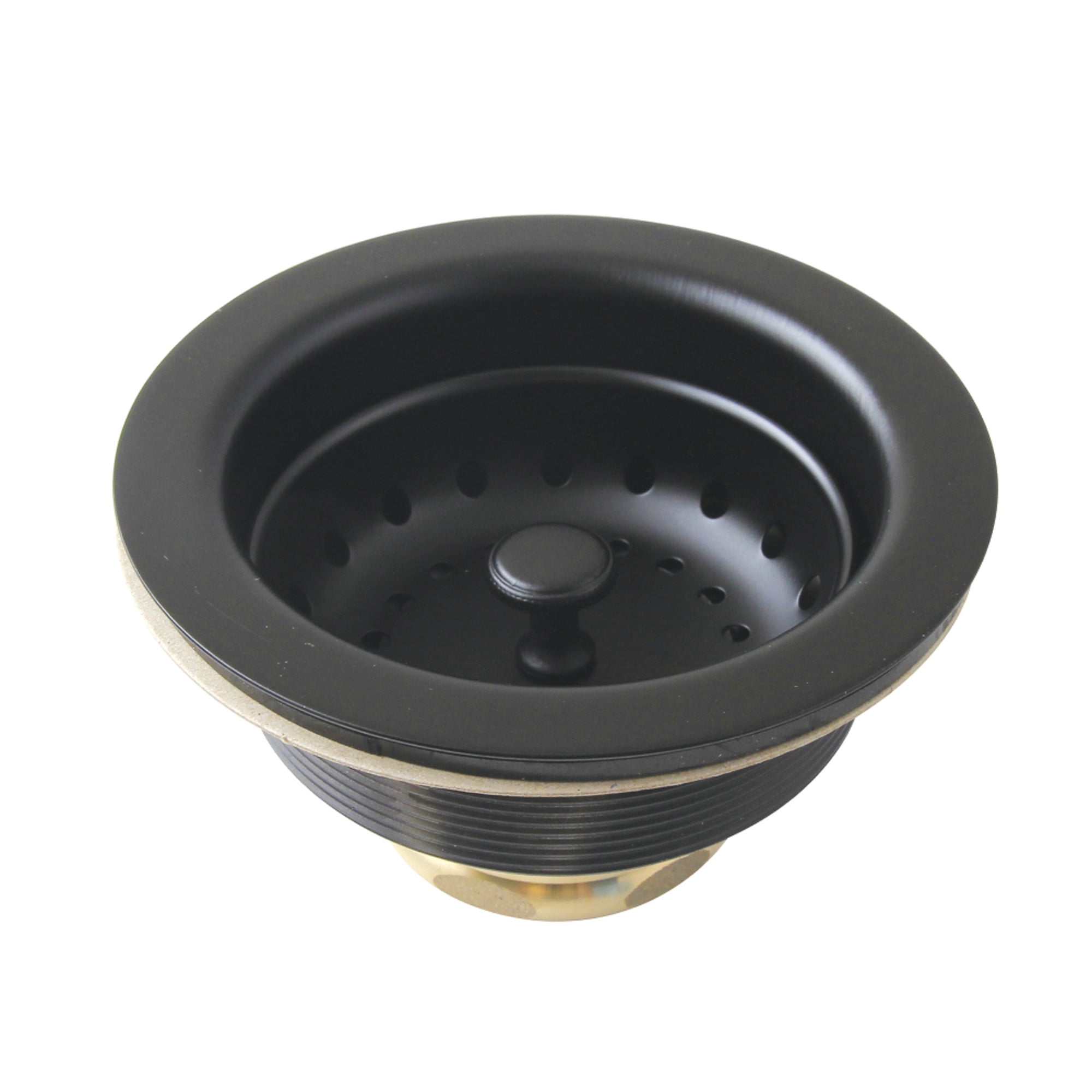Kingston Brass K121BMB Fresno 3-1/2 Inch Stainless Steel Kitchen Sink Basket Strainer in Matte Black