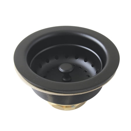 Kingston Brass K121BMB Fresno 3-1/2 Inch Stainless Steel Kitchen Sink Basket Strainer in Matte Black