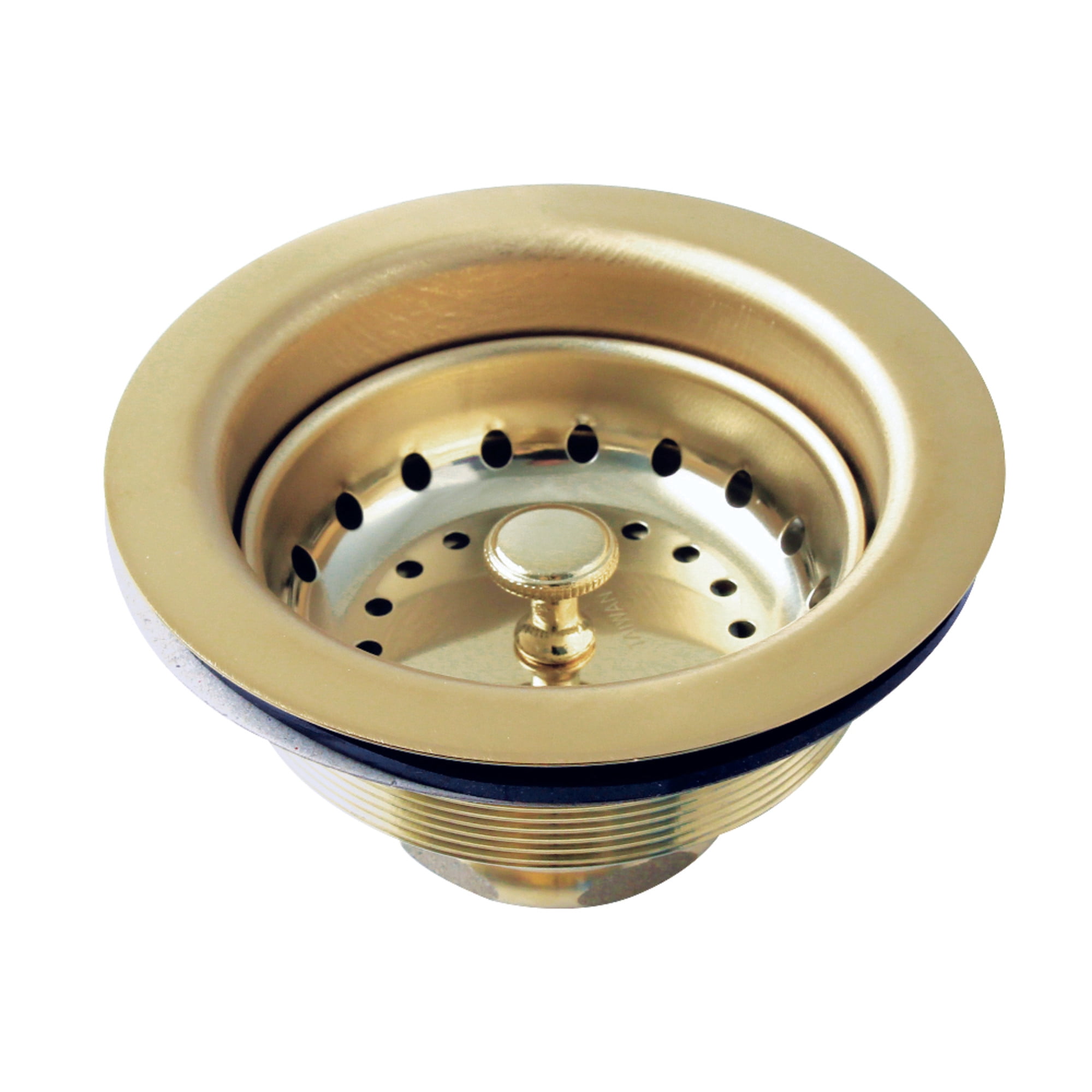 Kingston Brass K121BPB Fresno 3-1/2 Inch Stainless Steel Kitchen Sink Basket Strainer in Polished Brass
