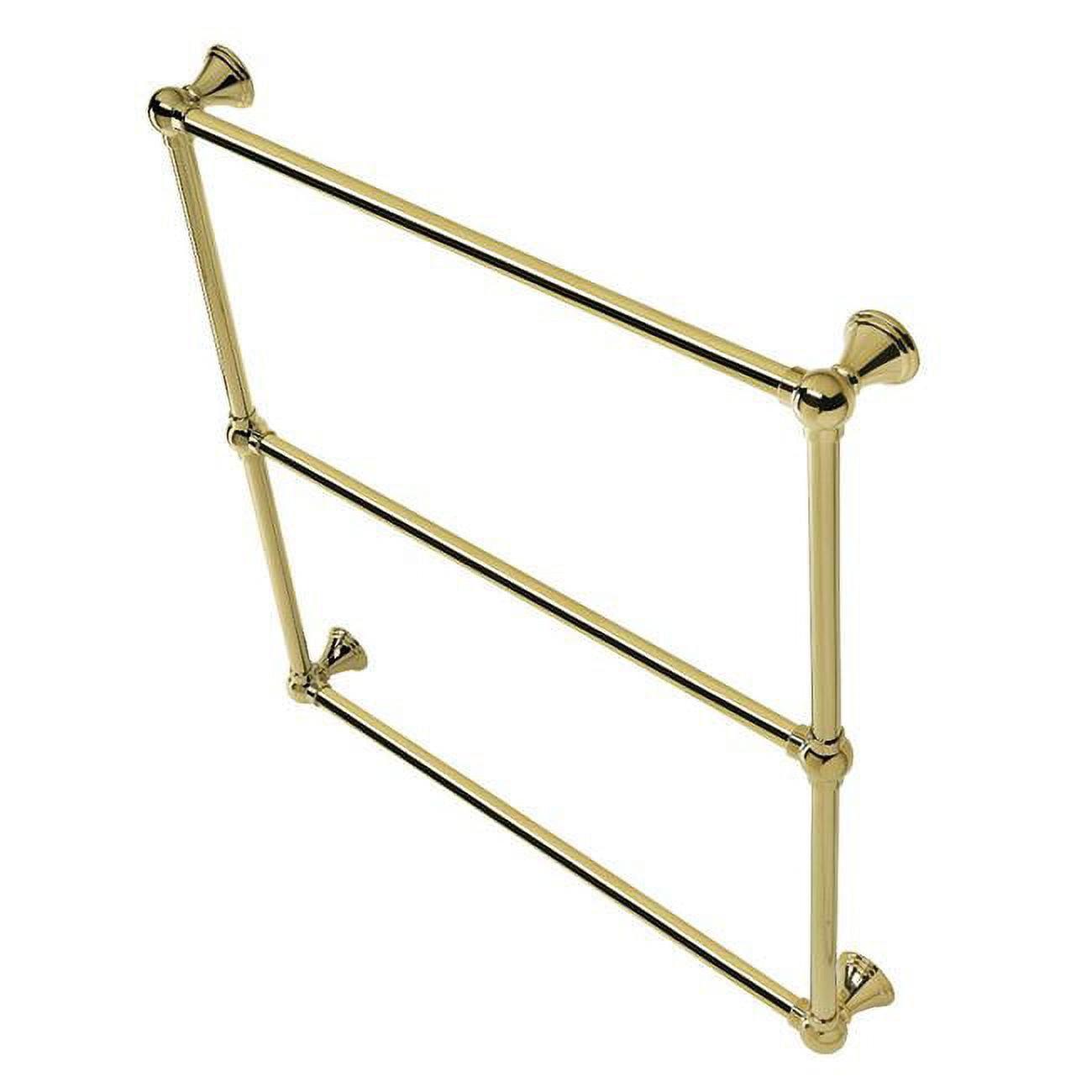 Polished Brass 30-Inch Wall Mounted 3-Bar Towel Rack