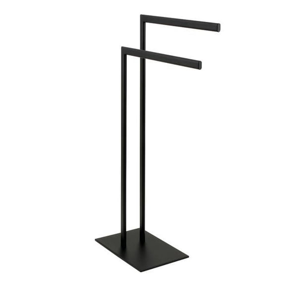 Kingston Brass SCC3090 31.75 in. Edenscape Pedestal Dual Towel Rack, Matte Black