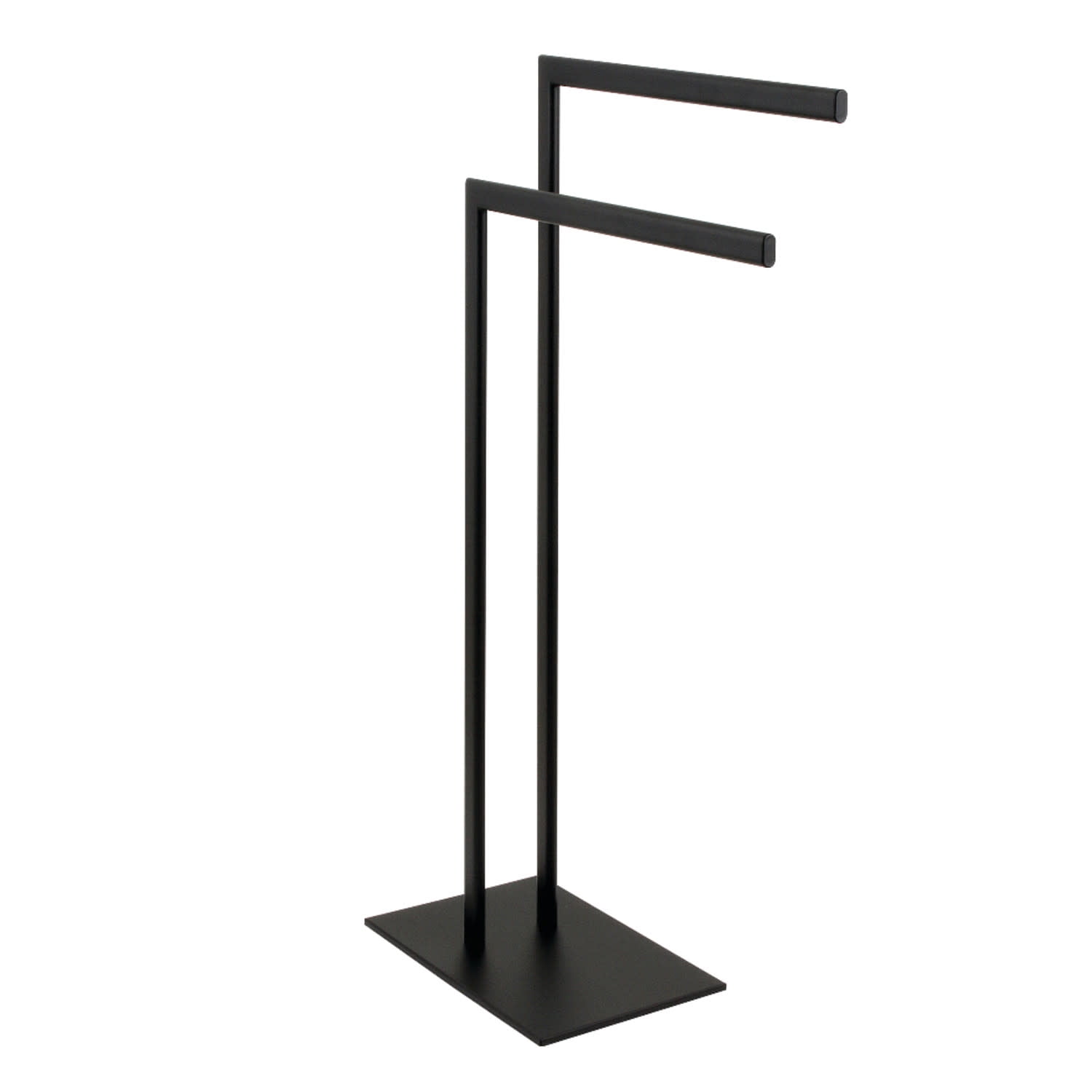 Matte Black Iron and Steel Dual Towel Rack