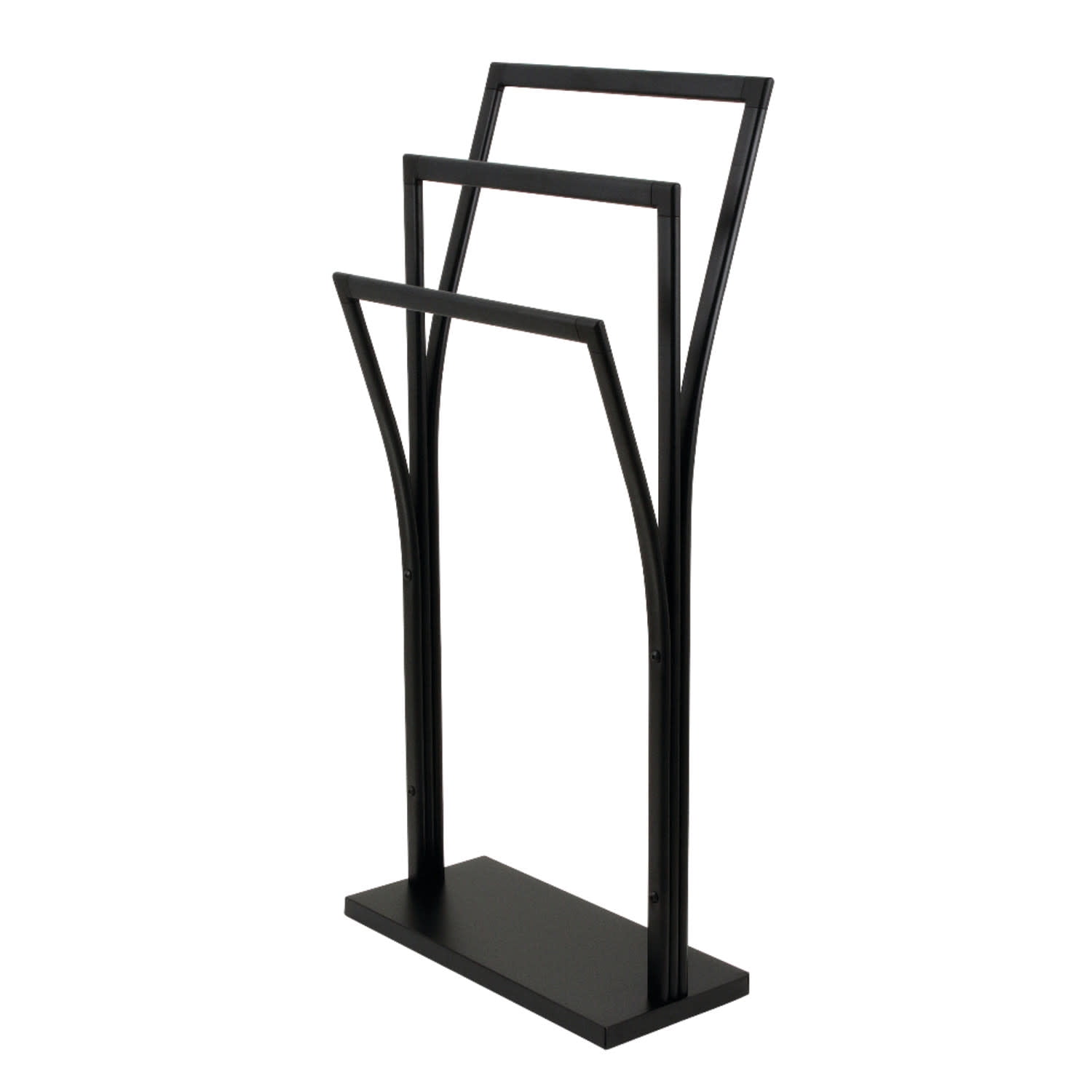 Matte Black Freestanding Y-Style Towel Rack with Triple Bars