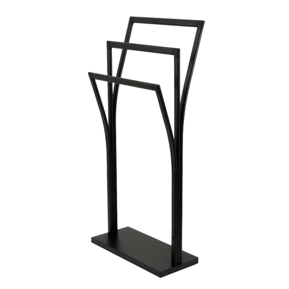 Kingston Brass SCC3300 Edenscape 34-7/16 Inch Freestanding Pedestal 3-Tier Y-Style Towel Rack in Matte Black