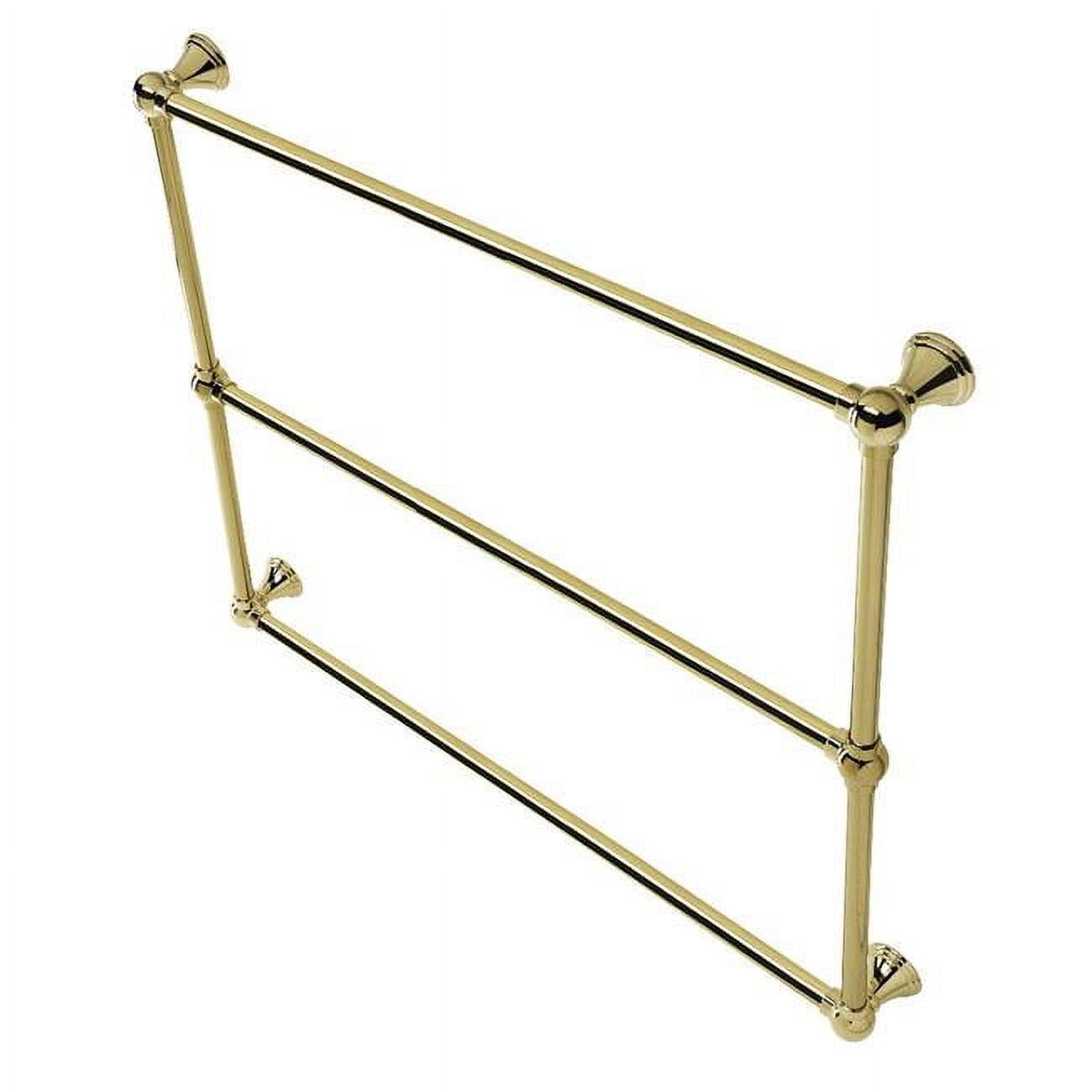 Maximilien Polished Brass 36-Inch Wall Mounted 3-Bar Towel Rack