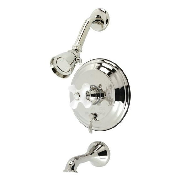 Kingston Brass 4.94 in. Restoration Tub & Shower Faucet, Polished Nickel