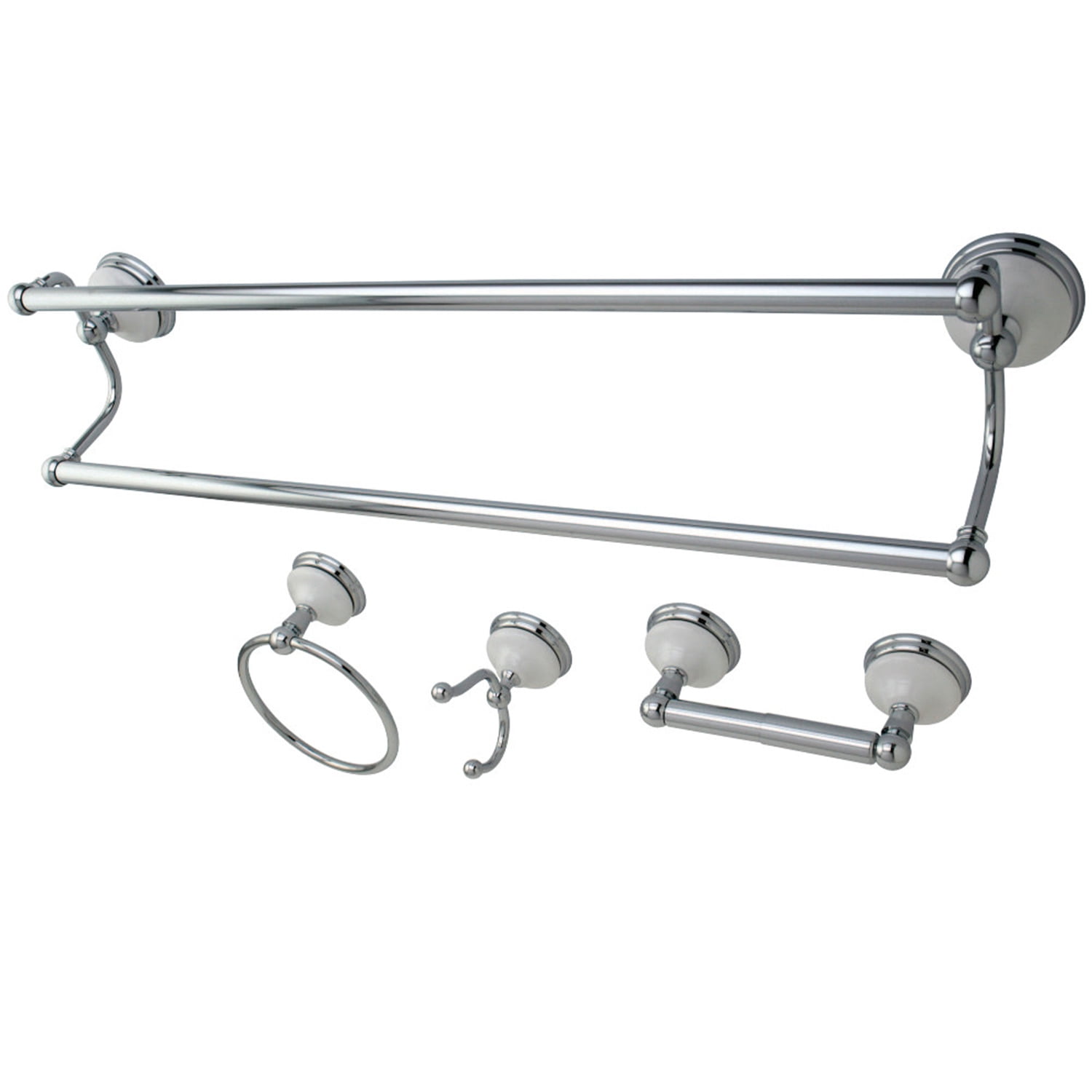 Victorian Polished Chrome 4-Piece Bathroom Hardware Set