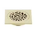 thumbnail image 1 of Kingston Brass BSF6360PB 4 in. Watercourse Floral Square Grid Shower Drain, Polished Brass, 1 of 4