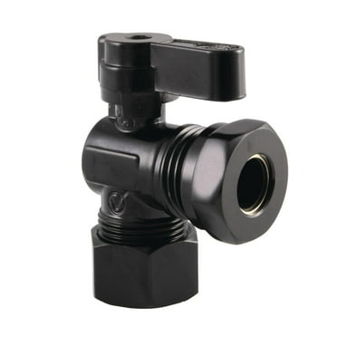 Kingston Brass  5/8-Inch OD Comp X 1/2-Inch or 7/16-Inch Slip Joint Angle Stop Valve Matte Black