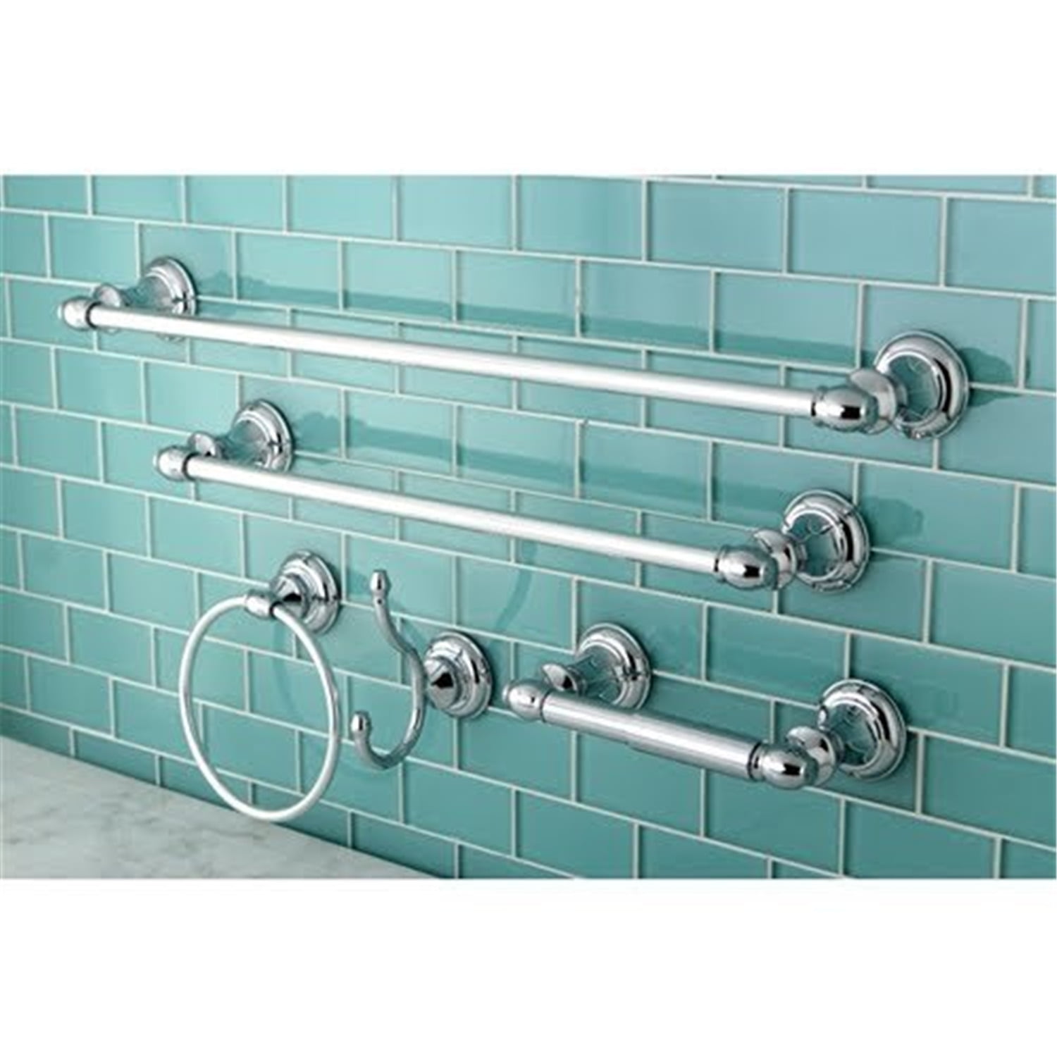 Polished Chrome 5-Piece Bathroom Hardware Set