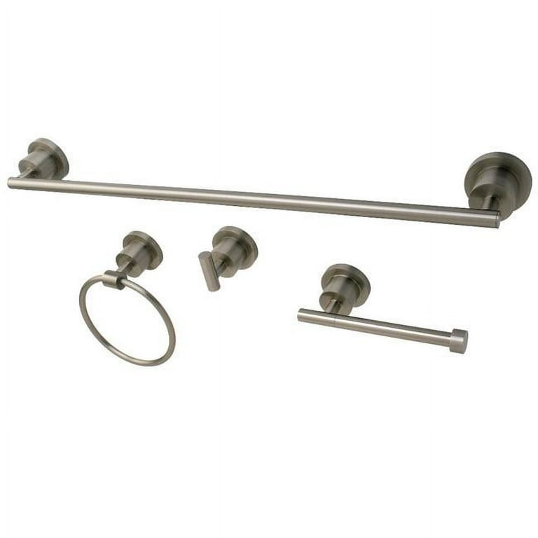 Kingston Brass 4-Piece Concord Brushed Nickel Decorative Bathroom Hardware Set Kingston Brass 4-Piece Concord Brushed Nickel Decorative Bathroom Hardware Set