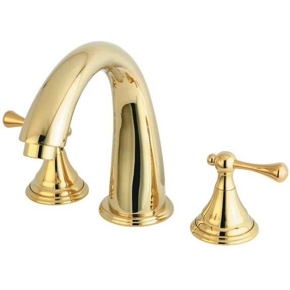 Kingston Brass KS5362BL Vintage Two-Handle Deck Mount Roman Tub Faucet, Polished Brass