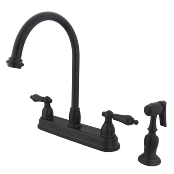 Kingston Brass 8 Inch Center Kitchen Faucet With Side Sprayer - Oil Rubbed Bronze