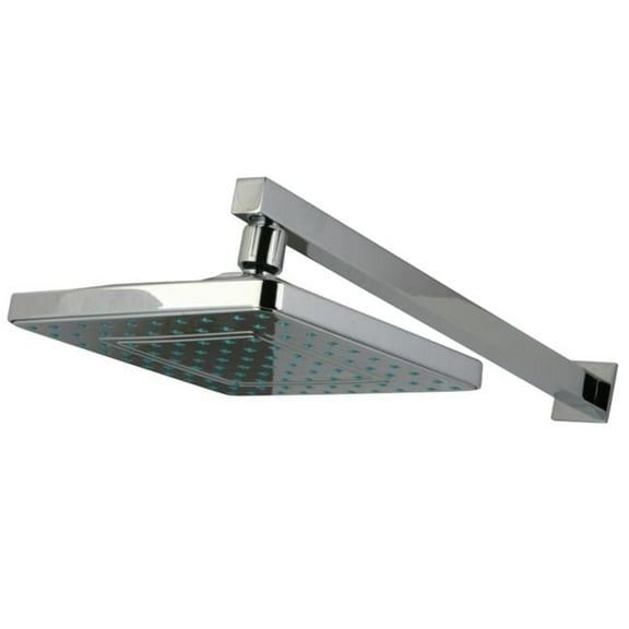 Kingston Brass  8 in. Rainfall Square Showerhead with Shower Arm, 16 in. - Chrome
