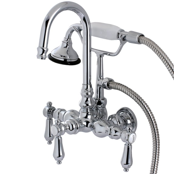 Aqua Vintage Wall-Mount Clawfoot Tub Faucets With Polished Chrome AE8T1BAL