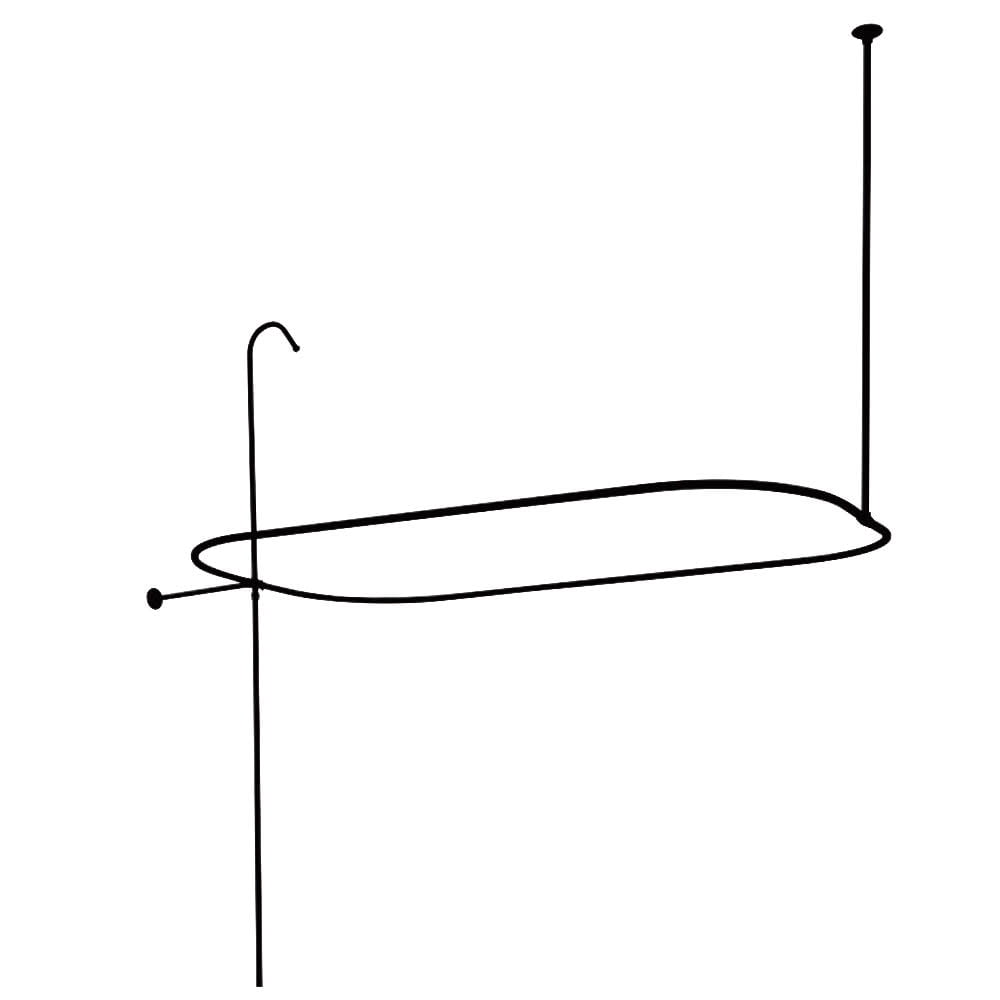 Kingston Brass ABT1040-0 End Mount Rectangular Shower Riser with Enclosure, Matte Black