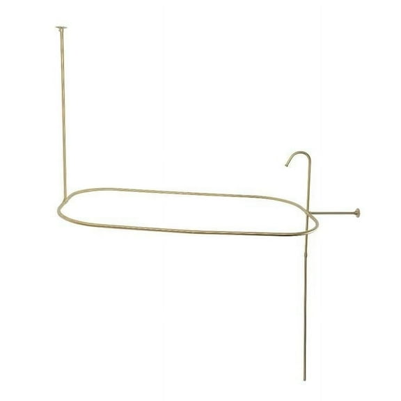 Kingston Brass ABT1040-7 End Mount Rectangular Shower Riser with Enclosure, Brushed Brass