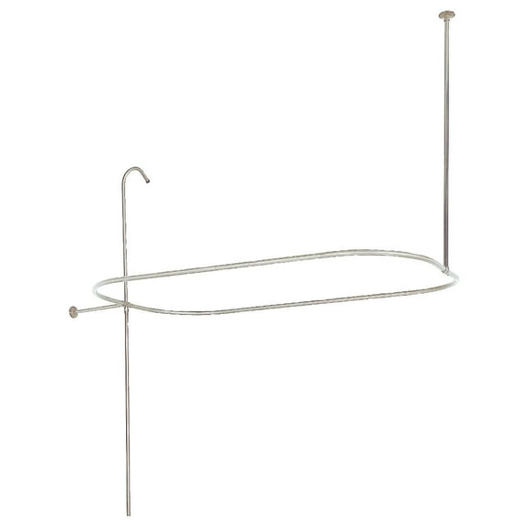 Kingston Brass ABT1040-8 End Mount Rectangular Shower Riser with Enclosure, Brushed Nickel