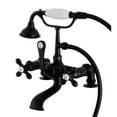 thumbnail image 1 of Aqua Vintage AE209T0 Aqua Vintage 7" Center Deck-Mount Clawfoot Tub Faucet with Hand Shower, Matte Black, 1 of 5