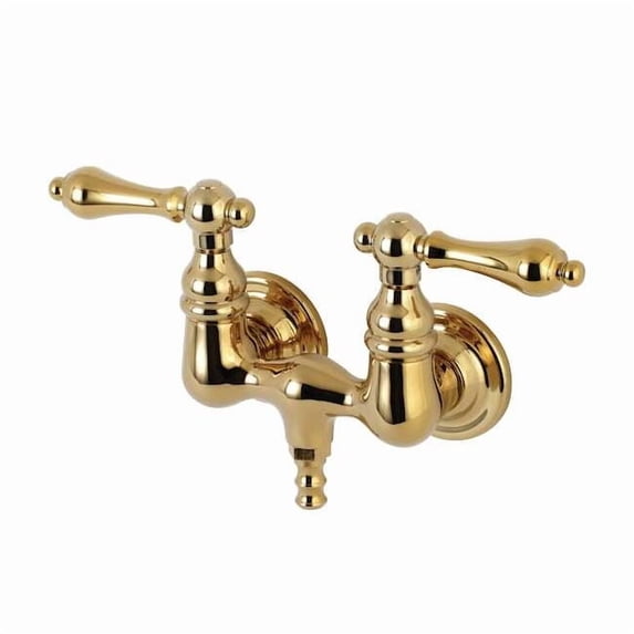 Kingston Brass AE31T2 Aqua Vintage 3-3/8 Inch Wall Mount Tub Faucet, Polished Brass