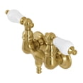 thumbnail image 1 of Kingston Brass AE35T7 Aqua Vintage 3-3/8 Inch Wall Mount Tub Faucet, Brushed Brass, 1 of 3