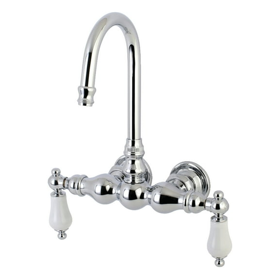 Kingston Brass AE6T1 Aqua Vintage 3-3/8 Inch Wall Mount Tub Faucet, Polished Chrome
