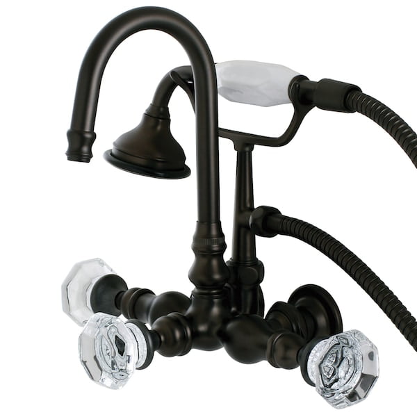 Oil Rubbed Bronze Wall Mount Clawfoot Tub Faucet with Hand Shower