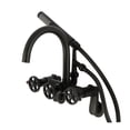 thumbnail image 1 of Kingston Brass AE8150CG Fuller 7-Inch Adjustable Wall Mount Clawfoot Tub Faucet, Matte Black, 1 of 7
